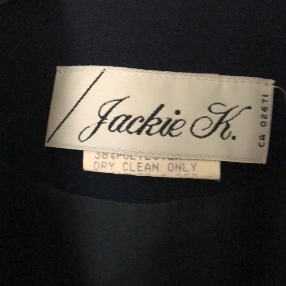 2 Piece Navy Gown w Matching Jacket - Picture 3 of 4